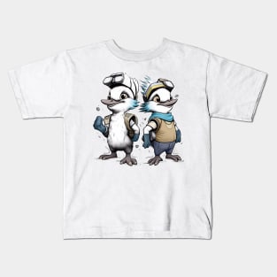 Cute Kookaburra Friends, best mates, funny Illustration Cartoon lozsart Kids T-Shirt